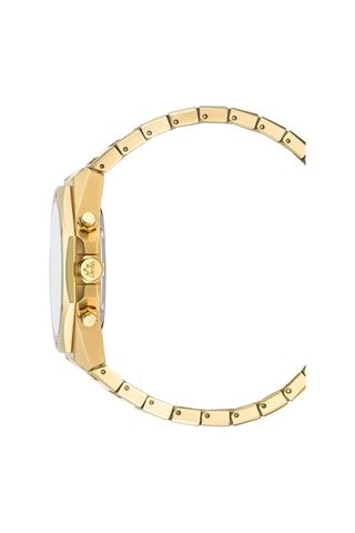 Stalen Quartz Horloge - Zwart en Goudkleurig