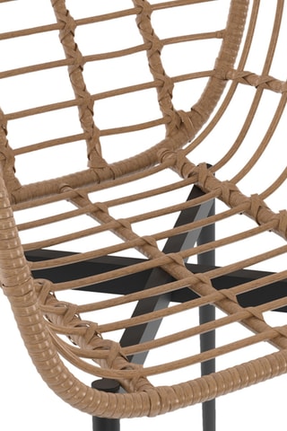 2 cadeirões Cuba - Imitação rotim e preto