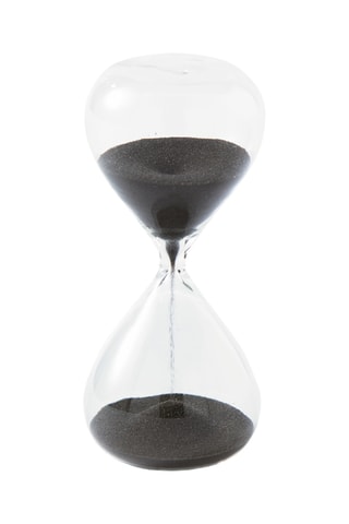 Zandloper Sandglass - 4 x 8,5 cm - Zwart