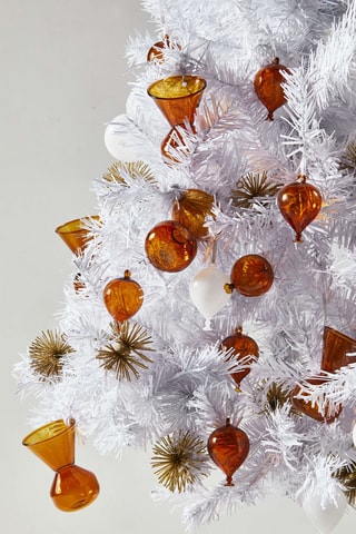 3 Mongeblazen Borosilicaatglazen Decoratieve Ballen Festive - Bruin