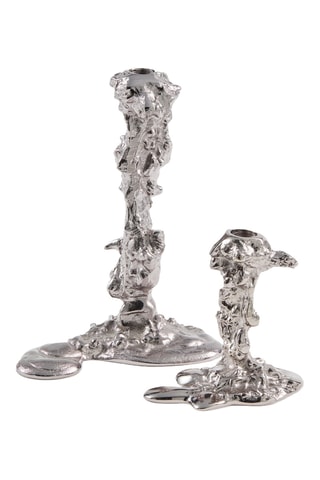 Kaarshouder Drip - 14 cm - Zilverkleurig