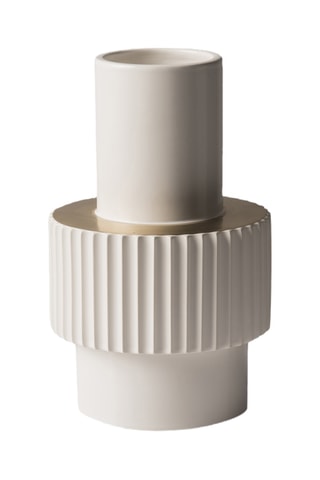 Keramische Vaas Gear - 25,5 cm - Wit