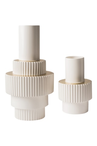 Keramische Vaas Gear - 25,5 cm - Wit