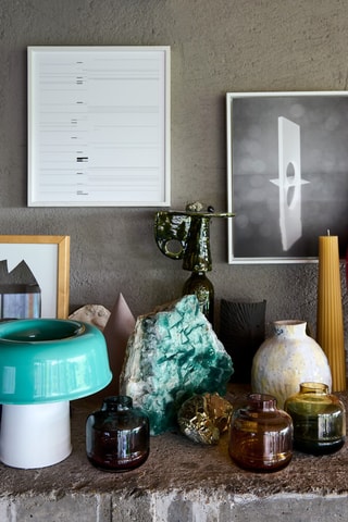 3 portacandele - 9,3 cm - Marrone e viola