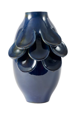 Porseleinen Vaas Quillie - 32 cm - Donkerblauw