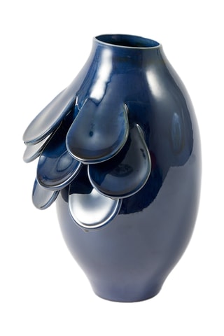 Porseleinen Vaas Quillie - 32 cm - Donkerblauw