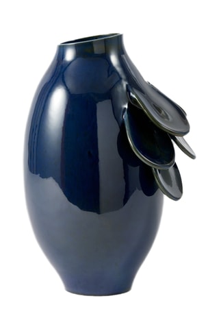 Porseleinen Vaas Quillie - 32 cm - Donkerblauw