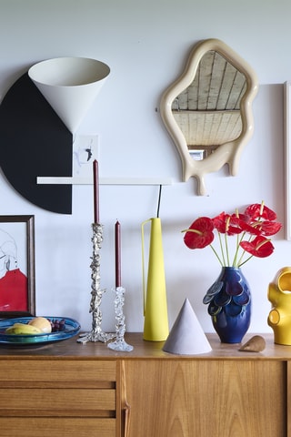 Porseleinen Vaas Quillie - 32 cm - Donkerblauw