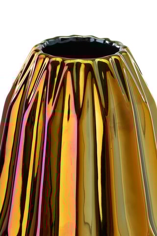 Keramische Vaas Folds - 33 cm - Goudkleurig en Paars