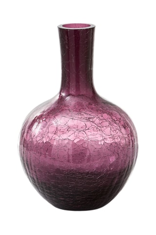 Mondgeblazen Glazen Vaas Ball Body - 32 cm - Paars
