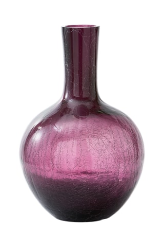 Mondgeblazen Glazen Vaas Ball Body - 50 cm - Paars