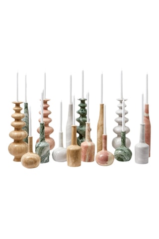 Marmeren Kaarshouder Bottle - 47 cm - Beige