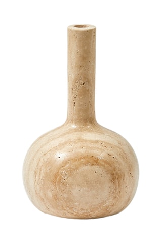 Castiçal em mármore Bell - 25 cm - Bege