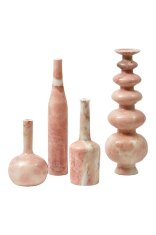 Marmeren Kaarshouder Bell - 25 cm - Gemêleerd roze