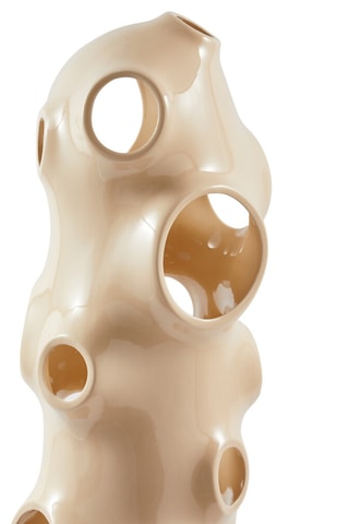 Candeeiro de pé LED em cerâmica Bulle - Bege - 25 W