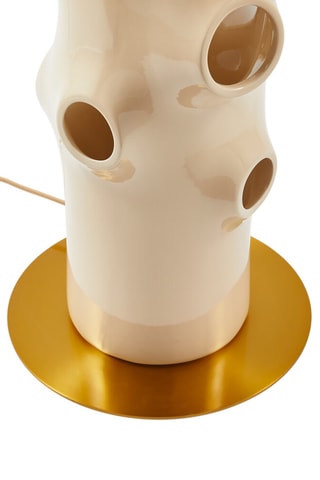 Candeeiro de pé LED em cerâmica Bulle - Bege - 25 W