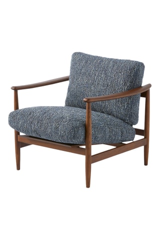 Houten Fauteuil Todd - Donkerblauw - Stof