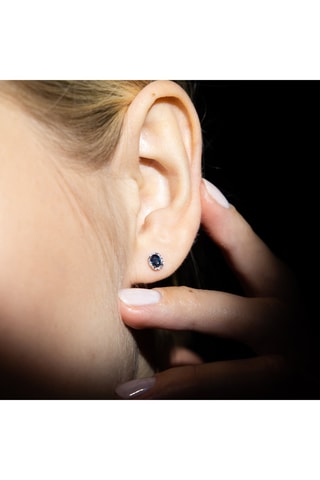 Puces Magnifique saphir Or blanc, diamants et saphirs