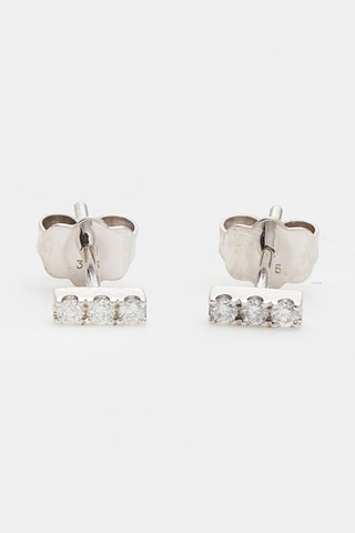 Puces Paula Or blanc et diamants