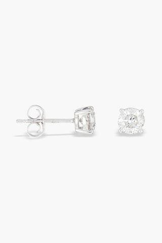 Puces Single diamond Or blanc et diamants