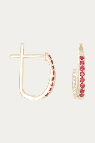 Créoles Mattie - Or jaune, diamants et rubis