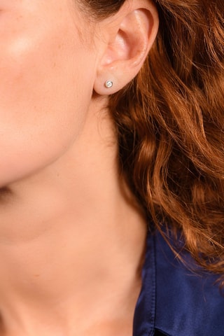 Puces Serti clos Or blanc et diamants