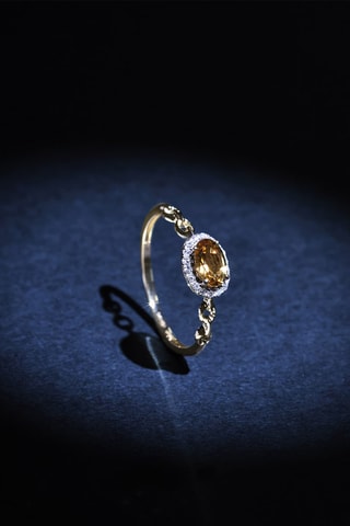 Bague Mélusine Or jaune, diamants et citrine