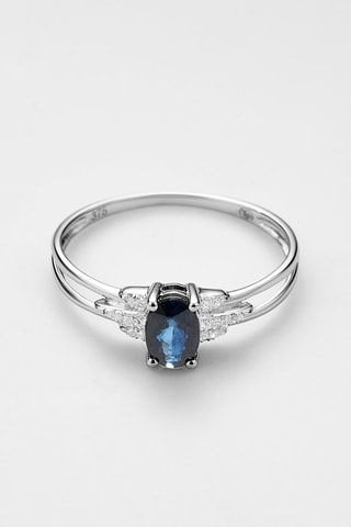 Bague Tara Or blanc, diamants et saphir