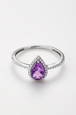 Bague Tyana Or blanc, diamants et améthyste