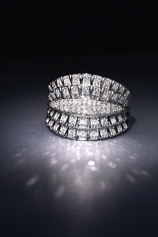 Bague Corselet Or blanc et diamants