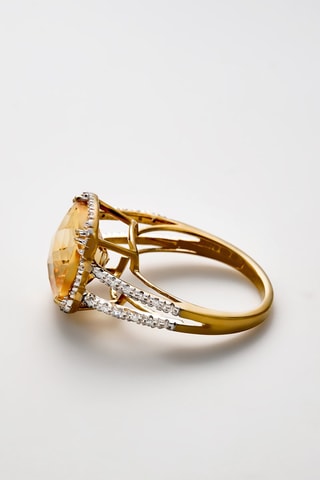 Bague Divine - Or jaune, diamants et citrine