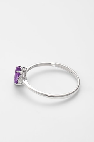 Bague Mady Or blanc, diamants et améthyste