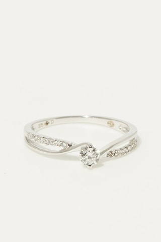 Bague Solitaire Punto - Or blanc et diamants