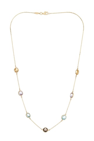 Collier Coloré - Or jaune, citrines, améthystes, topazes et quartz