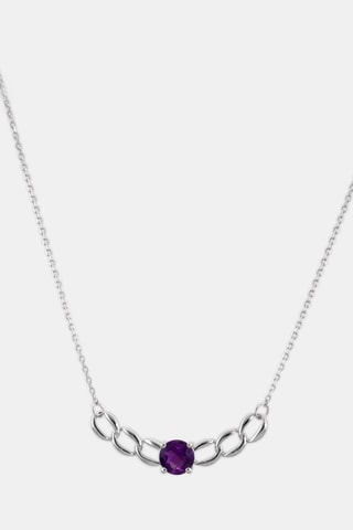 Collier Anastasia - Or blanc et améthyste