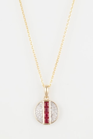 Pendentif Iliana Or jaune, diamants et rubis