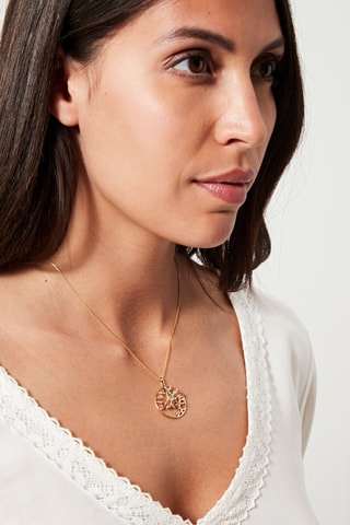 Pendentif Three of life - Or jaune, diamants, émeraude, rubis et saphirs