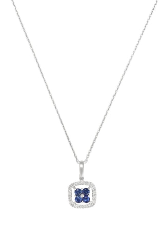 Pendentif Harley - Or blanc, saphirs et diamants