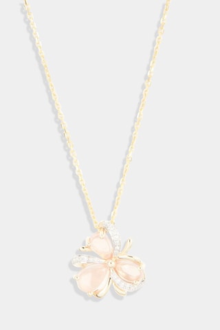 Ciondolo Matilda - Oro giallo, diamanti e quarzo rosa