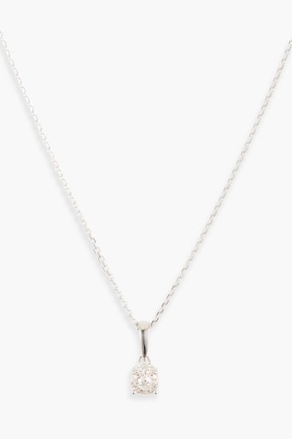 Pendentif Brillant Luciana   Or blanc, solitaire et diamants