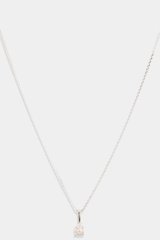 Pendentif Brillant Luciana   Or blanc, solitaire et diamants