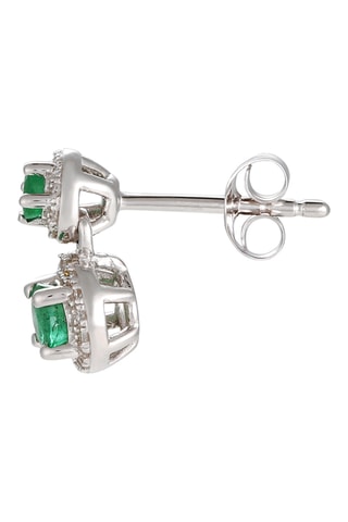 Puces - Or blanc, diamants et émeraude