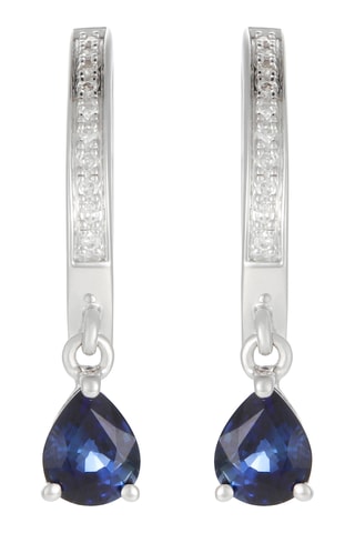 Créoles - Or blanc, diamants et saphirs