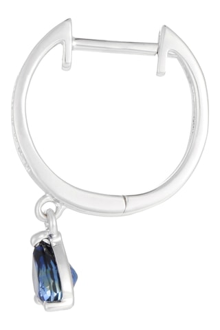 Créoles - Or blanc, diamants et saphirs