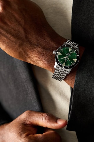 Montre automatique en acier - Chronomètre - Argenté et noir