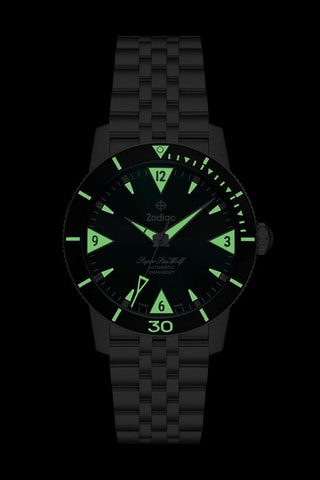 Montre automatique en acier - Chronomètre - Argenté et noir