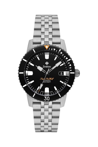 Montre automatique en acier - Chronomètre - Argenté et noir