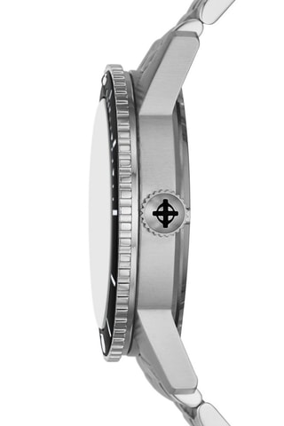 Montre automatique en acier - Chronomètre - Argenté et noir