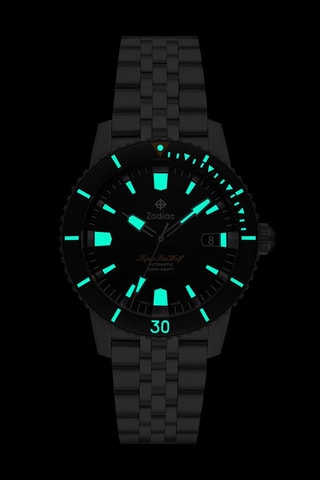 Montre automatique en acier - Chronomètre - Argenté et noir