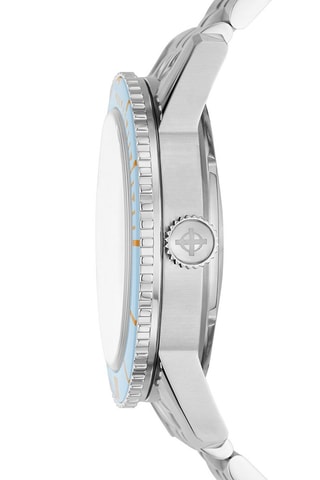 Montre automatique en acier - Argenté et bleu